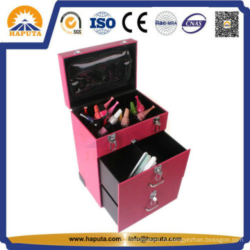 Розовый алюминиевый косметический футляр для салона красоты (HB-6202)
